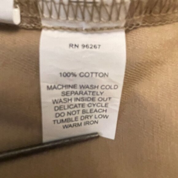 Turtle Bay New York Khaki Shirt Long Sleeve Pearl Snaps Pockets Size Large - Picture 8 of 11